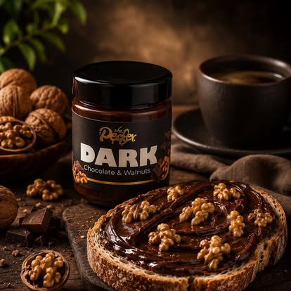 Pecder dark chocolate and walnut spread with toast